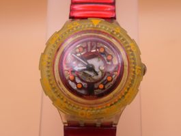 Swatch Scuba 200 "RED MARINE" SDK114, neue Batterie