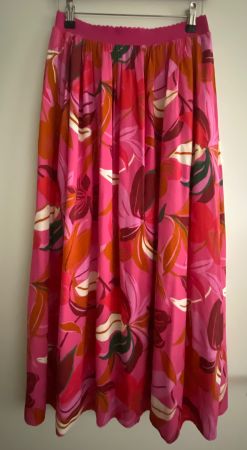 CAROLL Jupe rose fuchsia taille élastique viscose 38 - NEUVE
