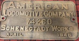 Massives Gussschild American Lokomotive