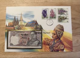 Banknoten Brief Thailand mit 10 Baht 