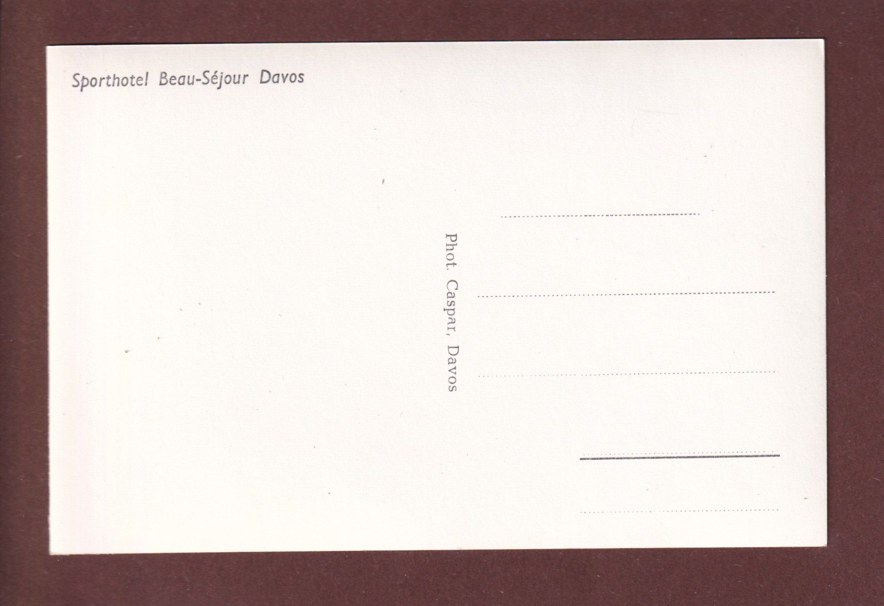 Cartoline postali: DAVOS - Sporthotel Beau-Séjour – Usato da Pully venduto da nicecards 1