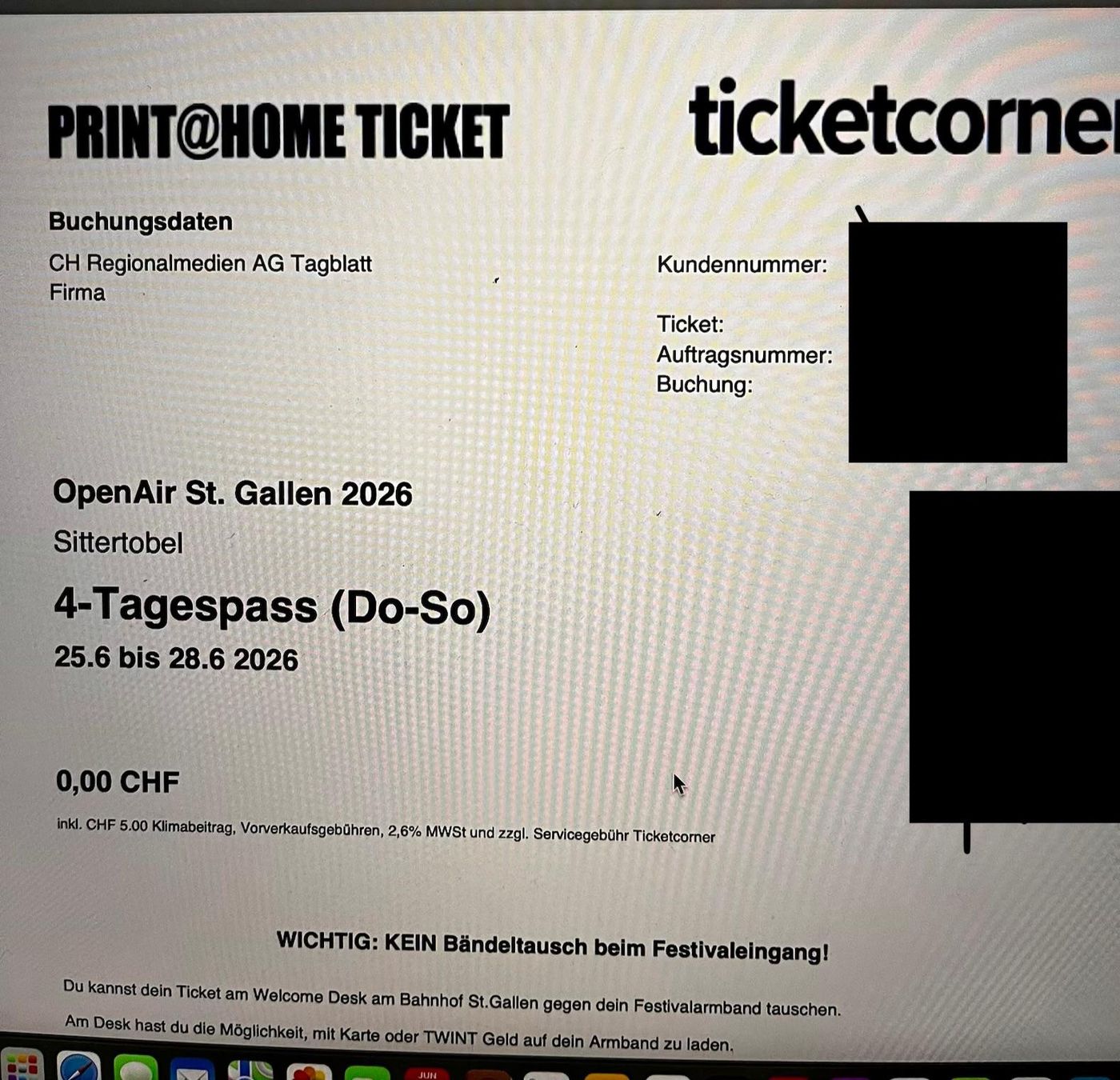 Biglietti: Openair St. Gallen Ticket – Nuovo e nell'imballaggio originale da Marly venduto da Blender