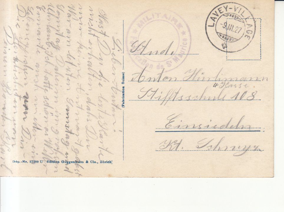 Cartoline postali: Montreux 1927, mit ST Militaire – Usato da Bürglen TG venduto da StampGraf 1