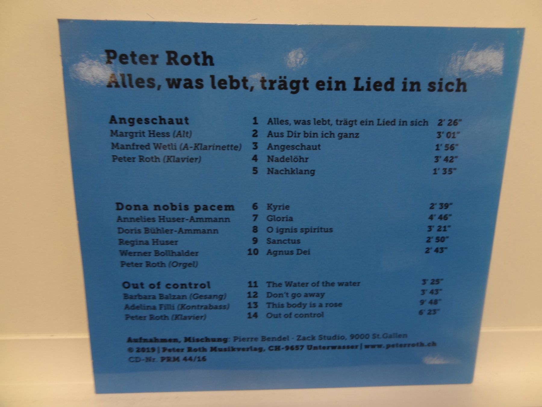 CDs: Peter Roth Alles, was lebt, tr gt ein Lied in CD – Gebraucht aus luzern von musicandart 1