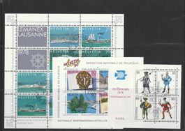 Lot Sonderblöcke 1974, 1978, 1990 mit Ersttagsstempel