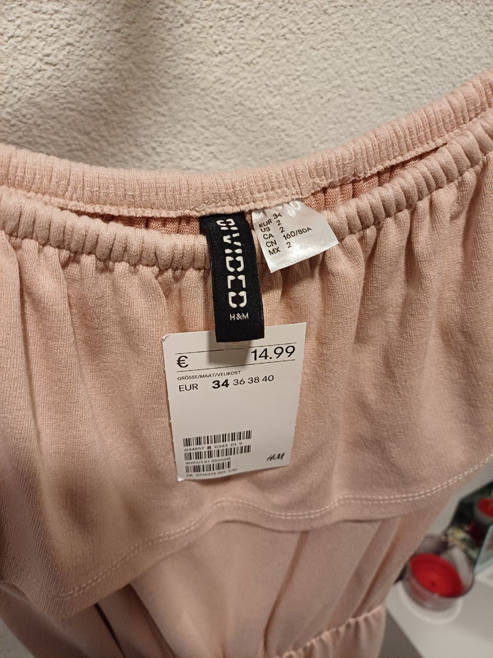 H&M Vestiti: Sommerkleid Rosé Carmen-Stil Gr.34 – Nuovo e nell'imballaggio originale da Winterthur venduto da Smily-_- 3