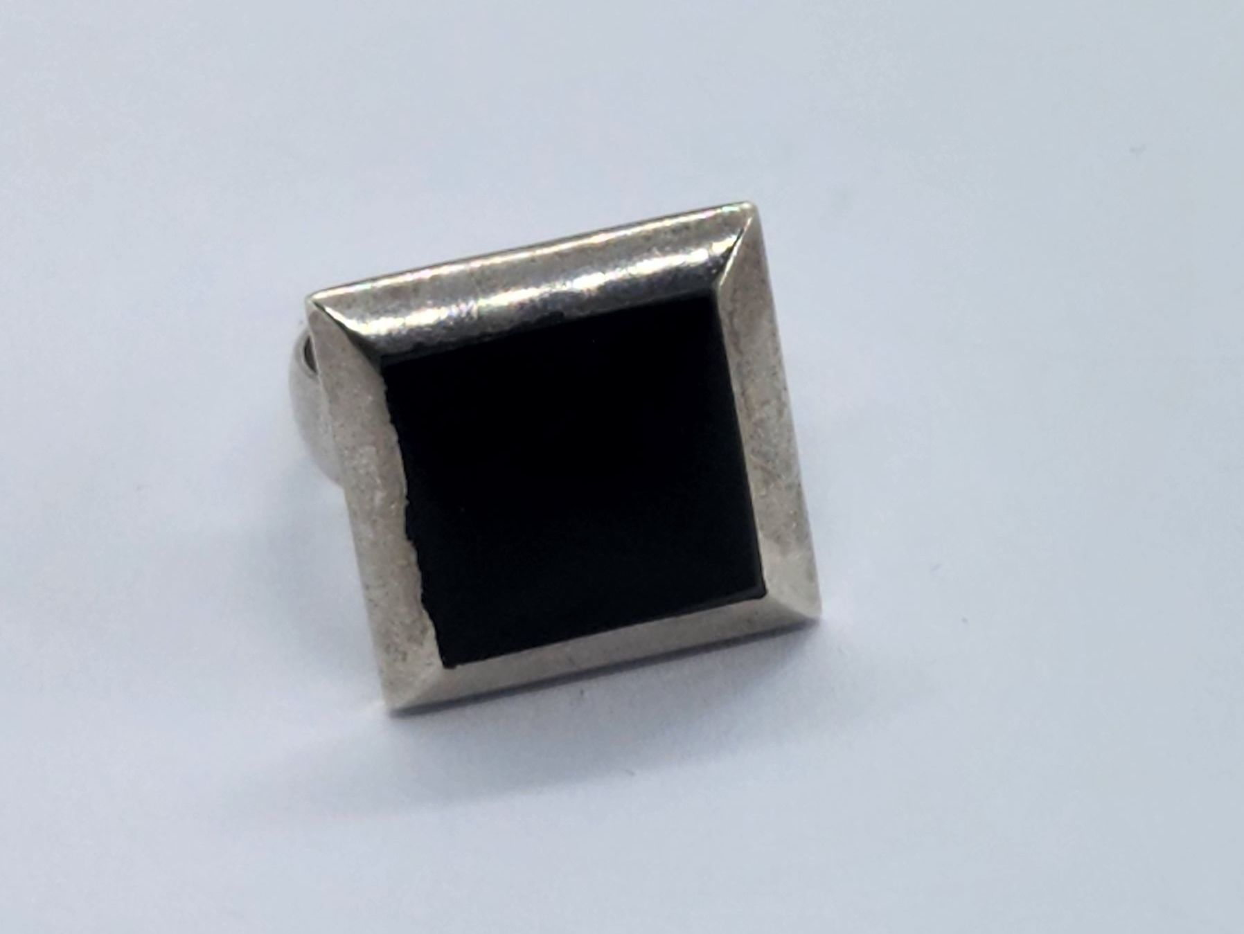 Anelli: Moderner Silberring mit schwarzem Onyx immitat, Grösse 54 – Usato da St. Gallen venduto da GIULESGG 4