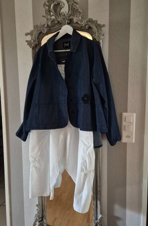 PLÜ Pluslavie Jacke / Bluse Gr. L Jeansblau