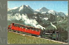 AK color Brienz BE Brienz-Rothorn- Bahn mit Eiger etc ≈ 1975