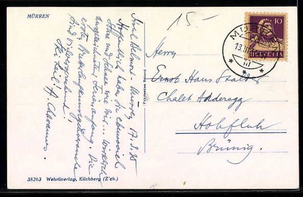 Cartoline postali: Mürren, Dorf im Schnee mit Bergpanorama – Usato da Berlin venduto da bartko-reher 1