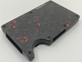 💳✨ THE SHIELD Wallet Red Forged Carbon + Strap - NEU + OVP!