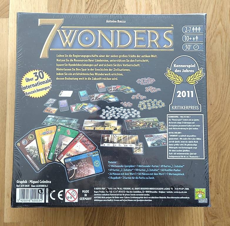 Giochi: 7 wonders board game Deutsch NEU – Nuovo e nell'imballaggio originale da Morges venduto da L_6688 1