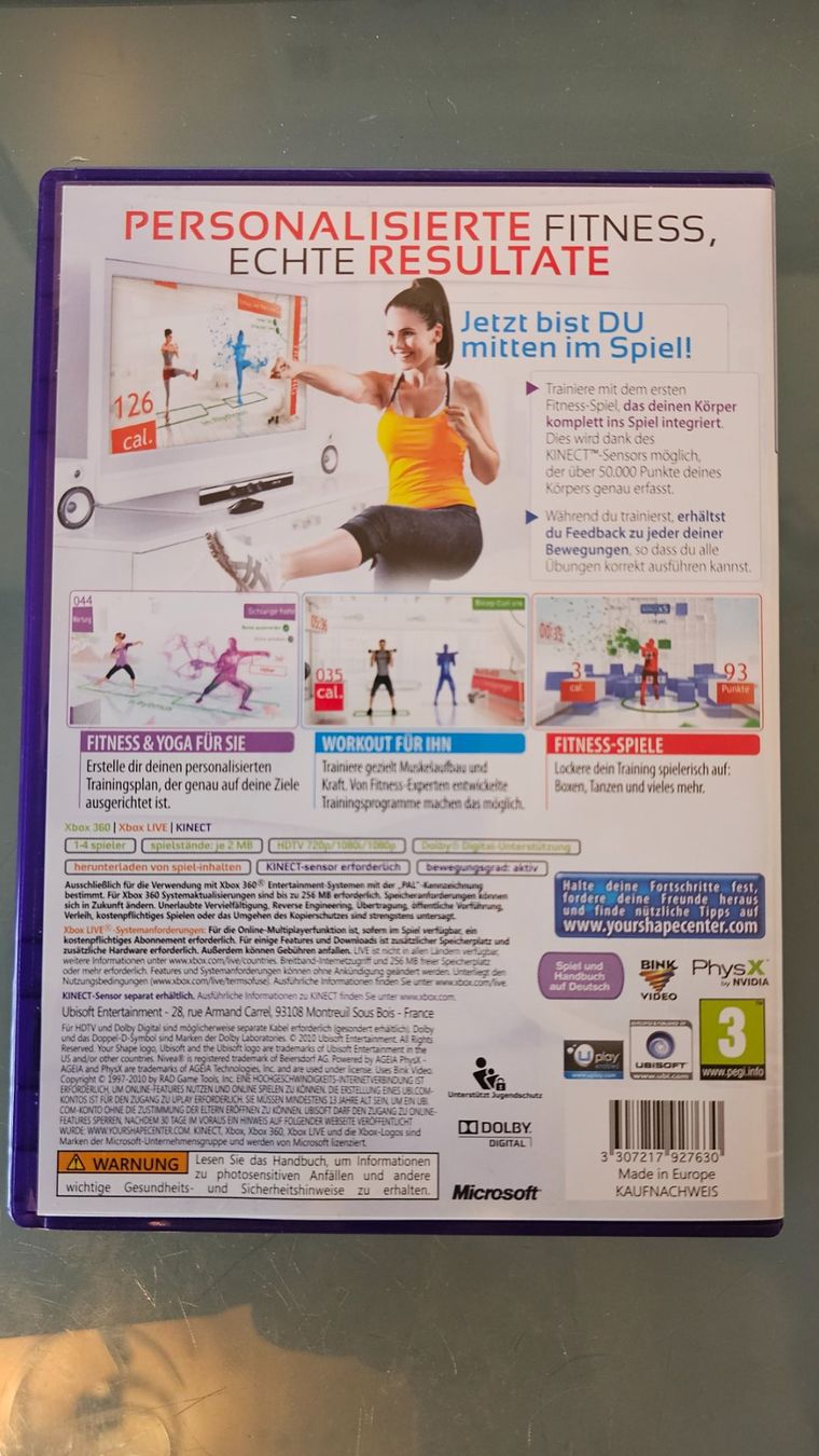 Spiele: Xbox 360 Kinect Spiel "Your Shape Fitness Evolved" – Gebraucht aus Koppigen von Kellerfundsachen 2