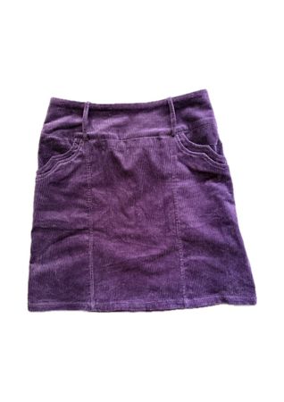 Violetter Cord-Minirock – Heart Brand, Grösse XS
