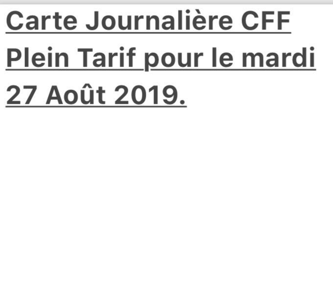 Carte Journalière CFF Demi-Tarif Classe2 | Kaufen auf Ricardo