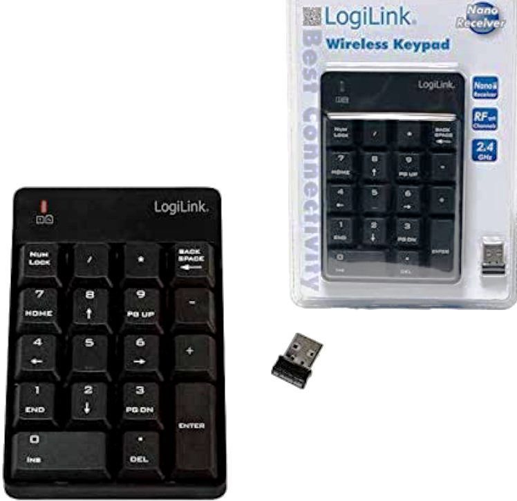 Kabelloser USB Ziffernblock - 2,4 GHz Nummernblock Mit 18 Tasten Für PC & Laptop