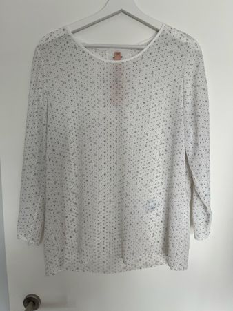 Marc Cain Bluse Gr. 42– Sommerlich – Pünktli – Weiss – Seid