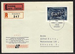1945, W21A, Ausschnitt Spendeblock auf R/Eil-Brief (15949)