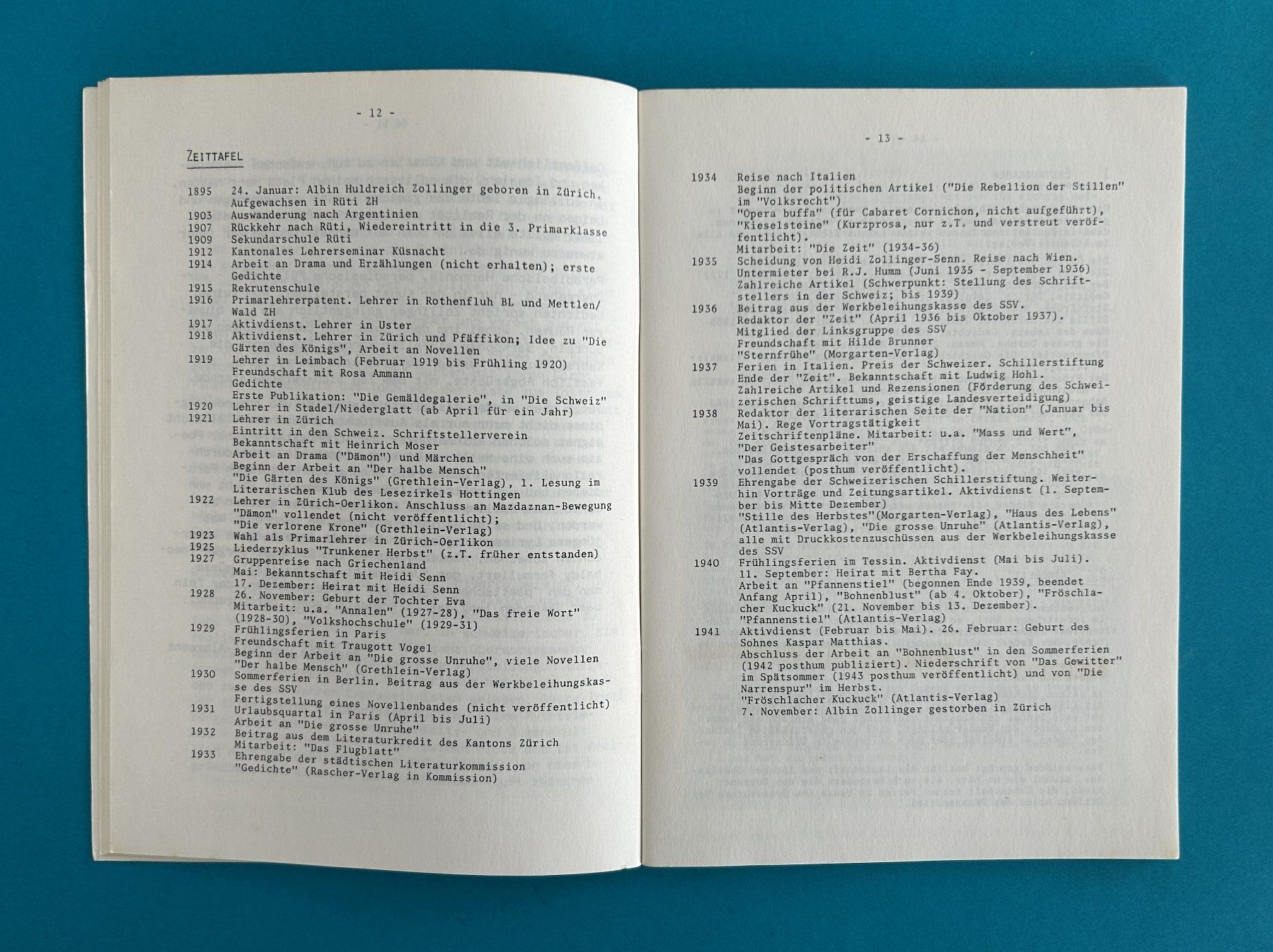 Bücher: AUSSTELLUNG ALBIN ZOLLINGER 1982 – Gebraucht aus Zürich von Domus09 2