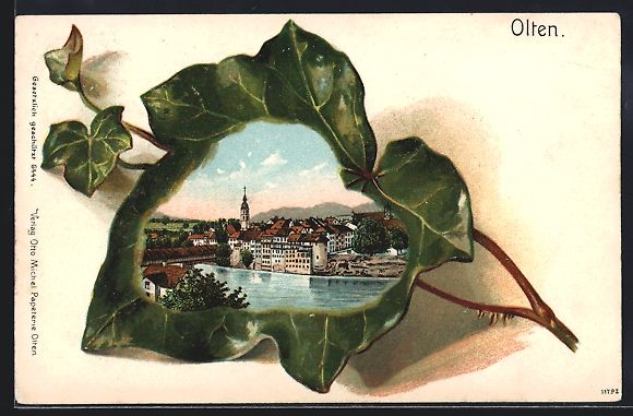 Cartoline postali: Litho Olten, Stadtansicht in einem Efeub – Usato da Berlin venduto da bartko-reher