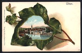 Litho Olten, Stadtansicht in einem Efeub