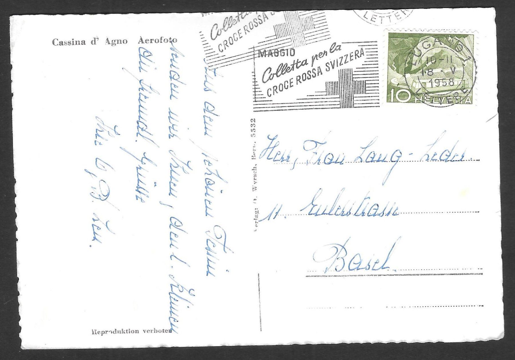 Cartoline postali: Cassina d' Agno Aerofoto – Usato da Olten venduto da clotaldi 1