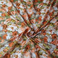 Ital. Baumwolle Batist 60% Seide 40% 1.50x1.35m Fiori orange