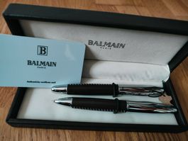 Balmain Kugelschreiber & Rollerball Stiftset, Neuwertig!