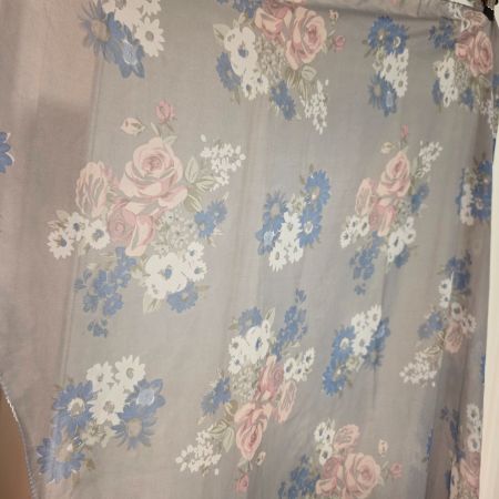 Damen Schal, Blumenmuster, 155 x 80 cm, grau-rosa-blau