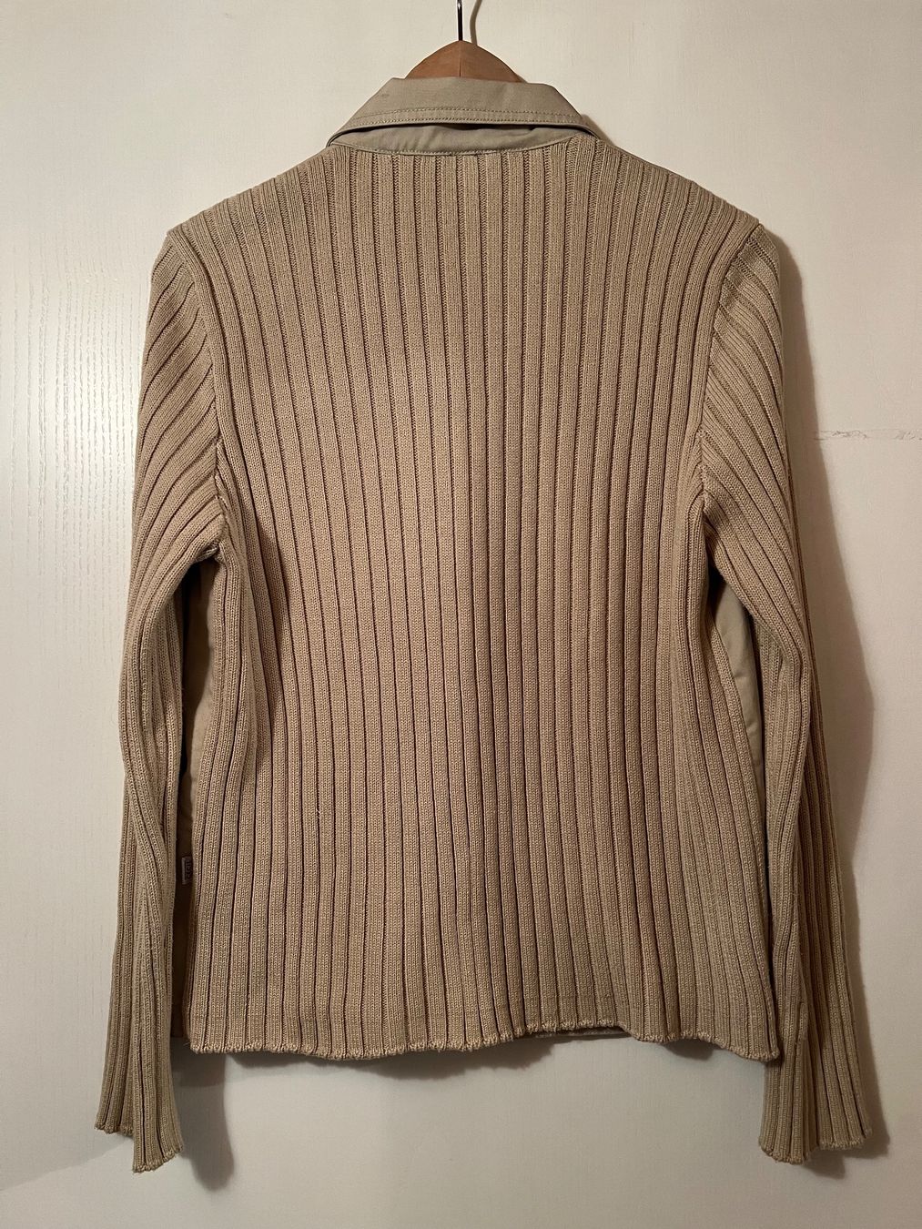 Cecil Giacche: Cecil Damen Jacke, beige mit Strickärmel, Grösse L – Usato da Ruggell venduto da Malbuntiger01 1