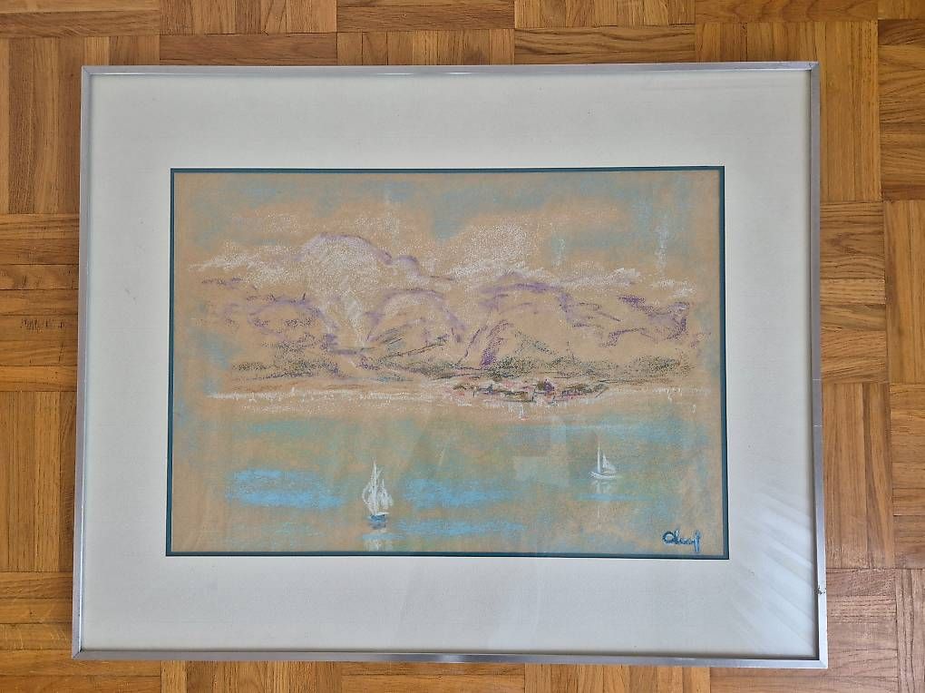 Dipinti: Tableau lac et montagne – Usato da Chavannes-de-Bogis venduto da sbioley