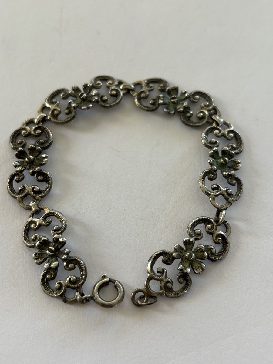 Bracciali & Braccialetti: Armband Blumenmuster Silber 835 alt verziert – Usato da Langnau am Albis venduto da flusspflege