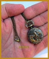 Halskette mit Uhr Bronze mit Deckel + Kette