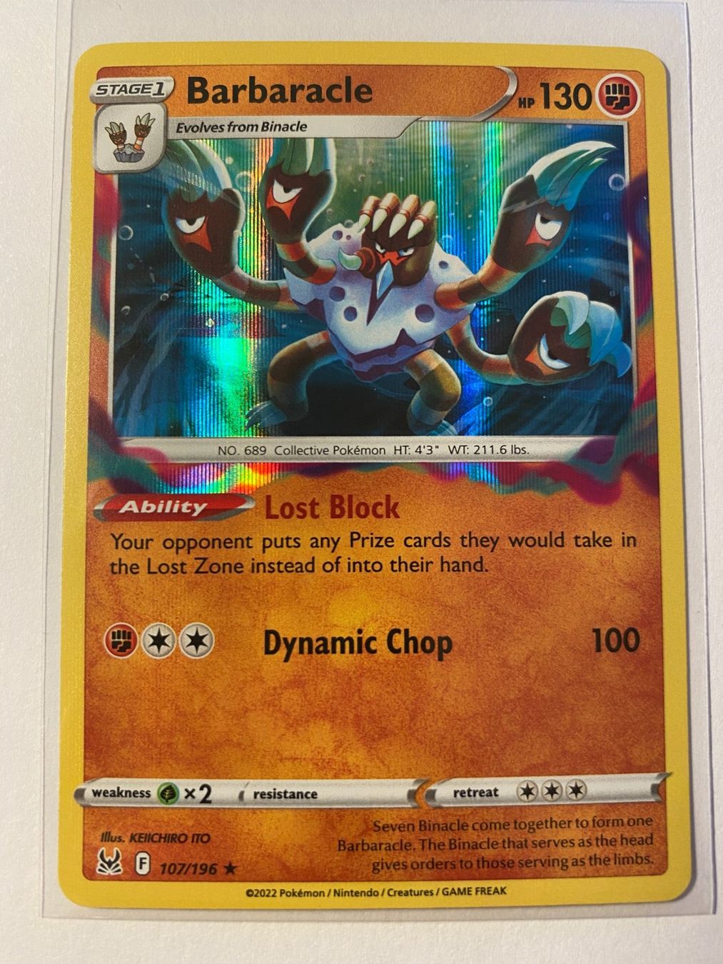 Pokémon Carte collezionabili: Pokemon Barbaracle 107/196 Lost Origin EN – Nuovo (secondo la descrizione) da Weingarten-Kalthäusern venduto da McGmavlo