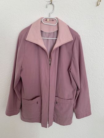 Vintage Velour Mantel Jacke rosa lila Gr. L / XL