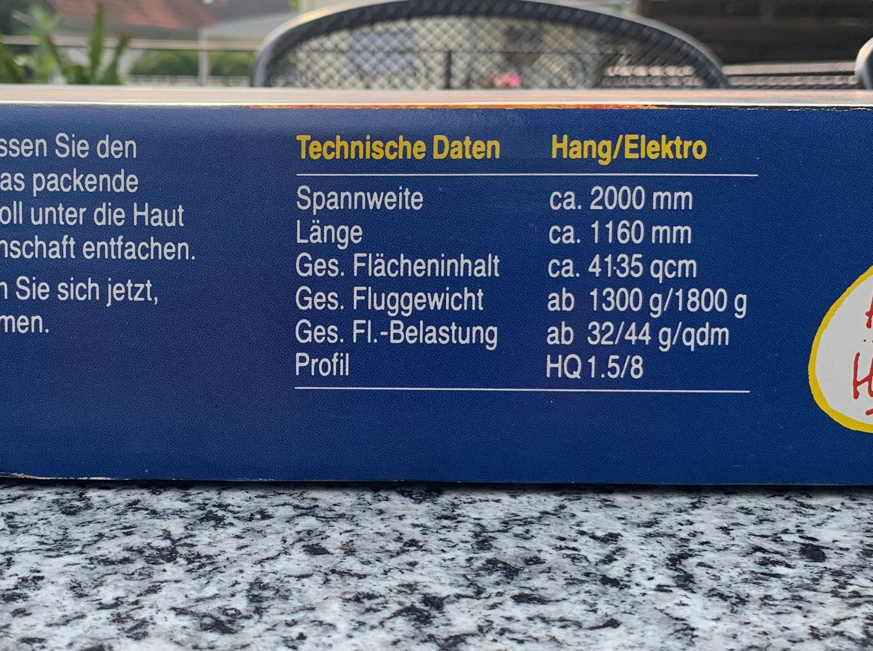 RC Modellbau: Segelflugzeug-Bausatz BLUE CURRY – Neu und originalverpackt aus Schlatt TG von brandschlatt 1