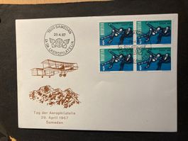 Schweiz 1967 Cachet+Stempel Tag d Aerophilatelie Samedan 4er