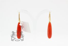 Korallen Ohrhänger in 18K Gelb Gold *S2025