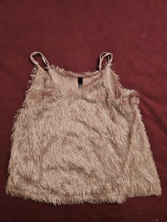 Rose Gold Feathered Party Top - Size L