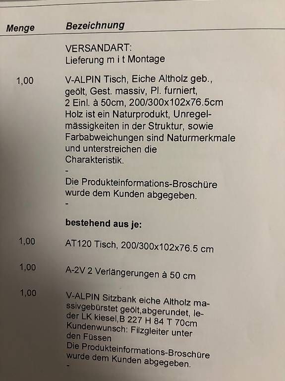 Tavoli: Voglauer V-Alpin Esstisch/Sitzbank Kombination – Usato da Sursee venduto da angelakronenberg 4