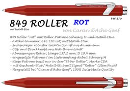 846.570 ROT ** Roller 849 Caran d'Ache + schwarz M + ETUI