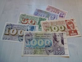 Lot ++ 6 alte Banknoten aus der Schweiz ab 1959