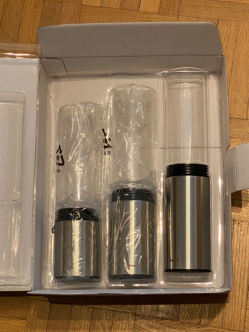 Blomus Portacandele: Blomus Edelstahl Windlichter Amilio, 3er Set, neu – Nuovo e nell'imballaggio originale da Dietlikon venduto da Trukaip 1