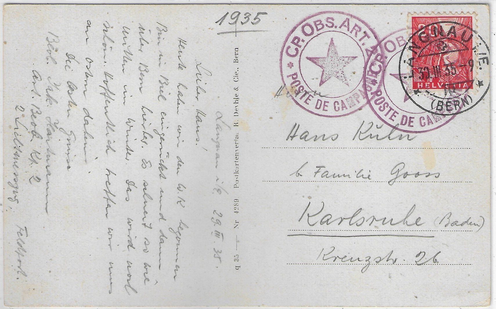 Cartoline postali: Langnau - Hotelplatz – Usato da Ettingen venduto da Kartenplanet 1
