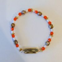 Das feurige Statement-Armband (Orange & Grau)