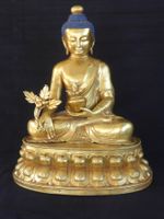 Buddha-Statue, Meditations-Buddha. feuervergoldet