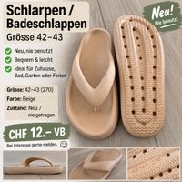 Badeschlappen beige Grösse 42-43 neu und unbenutzt