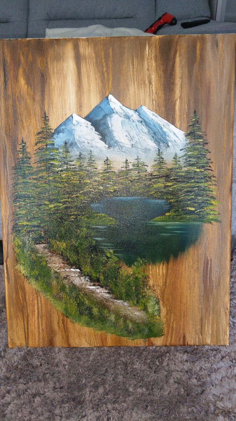 Dipinti: Bergsee nach Bob Ross – Nuovo (secondo la descrizione) da Illnau venduto da asnatop