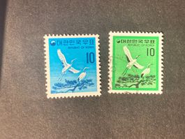 Korea 1973/9 Lot Mandschurenkranich Vögel gestempelt