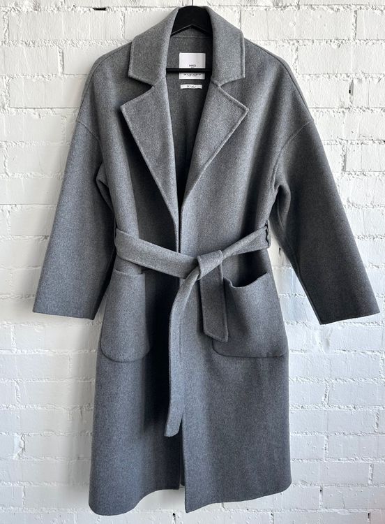 Mango Wollmantel Grau Mit GÃ¼rtel Mango BATIN Klassischer Mantel